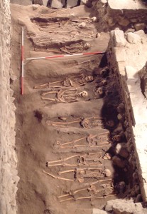 Week 29 Burials between St Mary's (left) and 12th century church