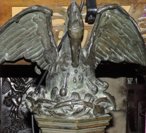 Post 62 (a) Pelican lectern close up